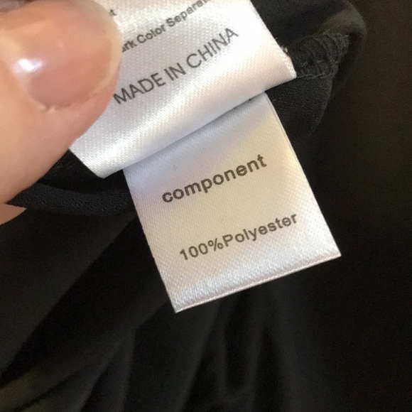 Furnex Women’s Zip front Blouse Top Size L Black Long sleeves Tab up Back Pleat - Picture 10 of 12